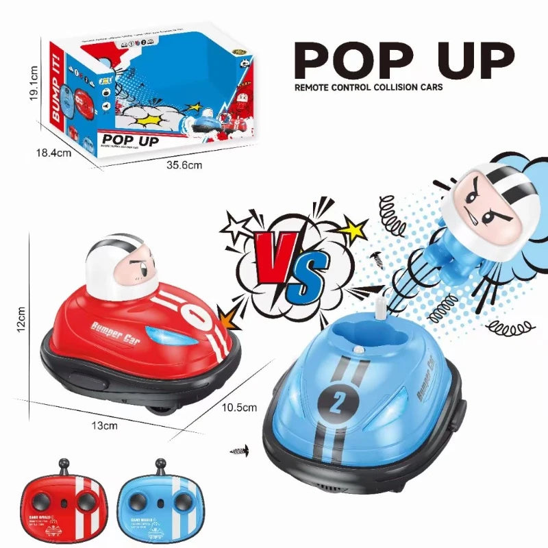 RC Toy 2.4G Super Battle Bumper Car Pop-Up Doll Crash Bounce Ejection Light Children'S Remote Control Toys Gift for Parenting