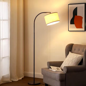 Floor Lamps for Living Room, Boho Standing Arc Lamp with Adjustable Lampshade, Mid Century Modern Reading Light