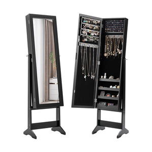 Mirrored Standing Jewelry Cabinet Storage Box