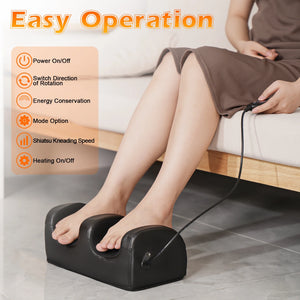 Shiatsu Foot Massager with Heat, Chronic Nerve Pain Therapy Spa Gift Kneading & Rolling Massage for Leg Calf Ankle, Hand Remote Control Massager Machine for Circulation and Pain Relief