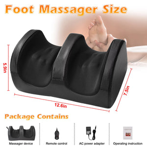 Shiatsu Foot Massager with Heat, Chronic Nerve Pain Therapy Spa Gift Kneading & Rolling Massage for Leg Calf Ankle, Hand Remote Control Massager Machine for Circulation and Pain Relief