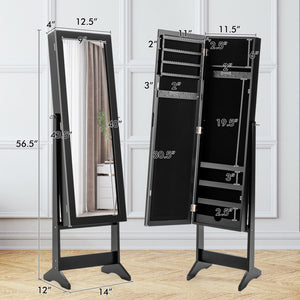 Mirrored Standing Jewelry Cabinet Storage Box