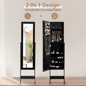 Mirrored Standing Jewelry Cabinet Storage Box